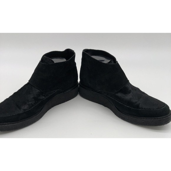 All Saints Mens Black Boot Double Monk Crepe Sole 43 us 9 9.5 Leather Suede Hair main image 7